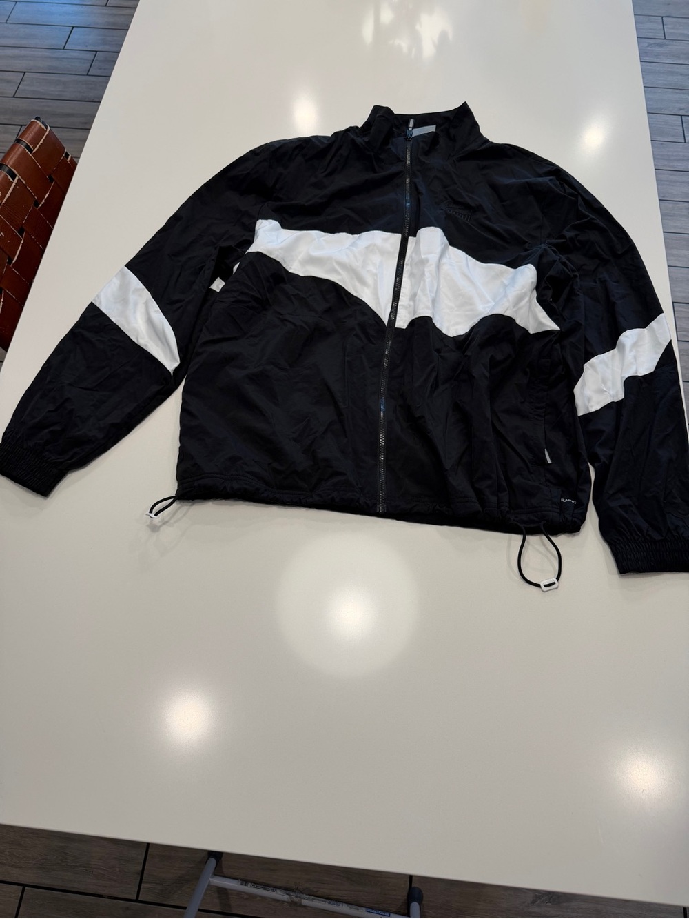 Men's Black & White Windbreaker Jacket puma